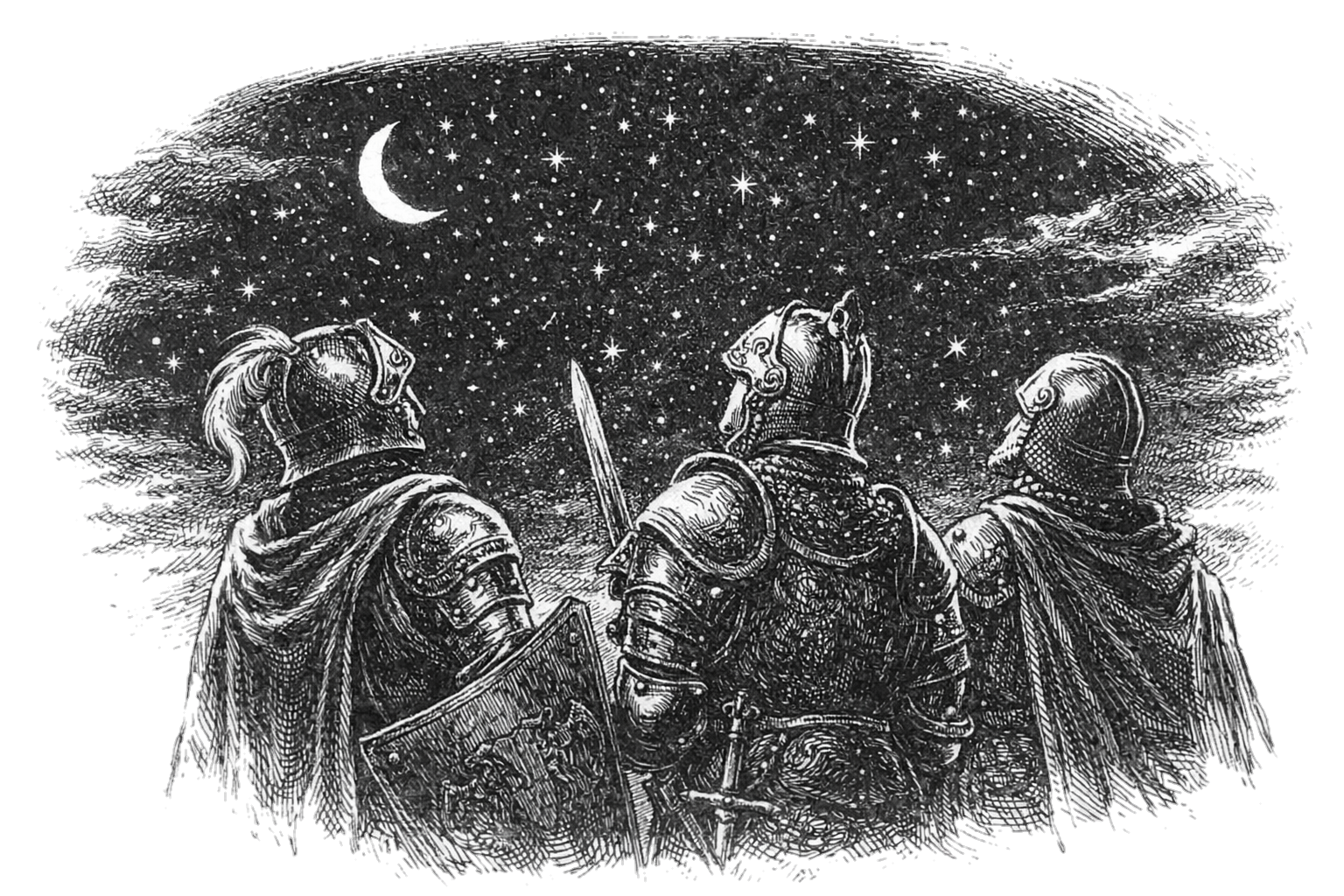 Plate I — Observers beneath a celestial field